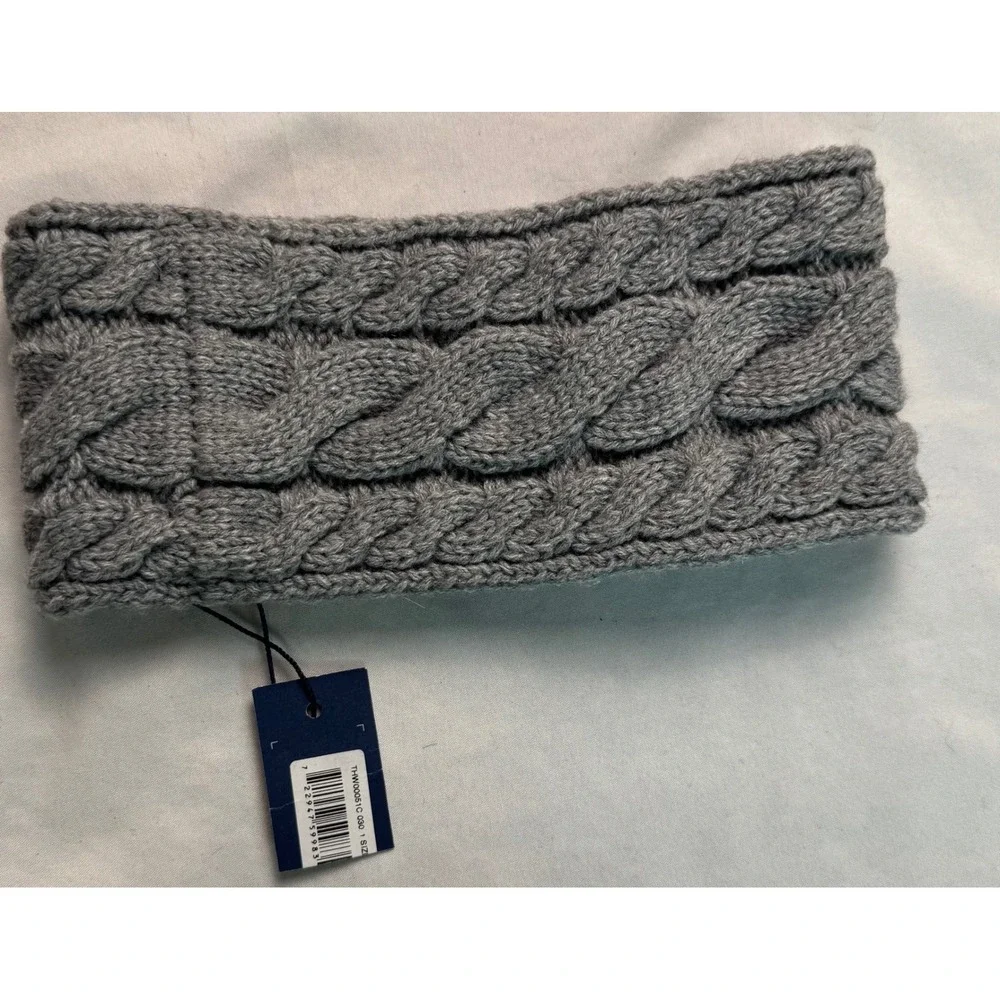 Tommy Hilfiger Gray Cable Knit Fleece Lined Headband Ear Warmer